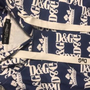 DOLCE&GABBANA Blue Royal style print Hoodie